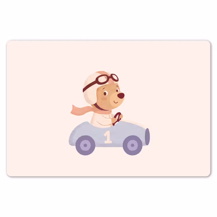 Tischset - 6 Stück - Bär – Auto – Kinderzimmer – Cartoon – Verspielt — 6