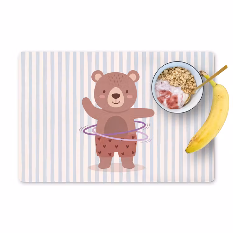 Tischset - 6 Stück - Bär – Reifen – Kinderzimmer – Illustration – Braun — 1