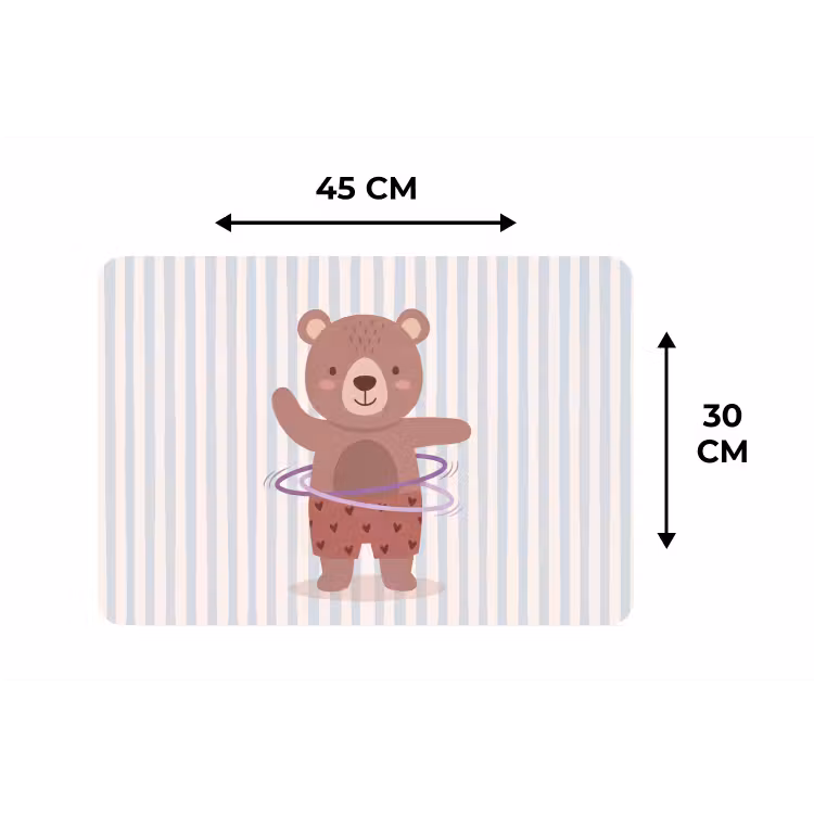 Tischset - 6 Stück - Bär – Reifen – Kinderzimmer – Illustration – Braun — 3