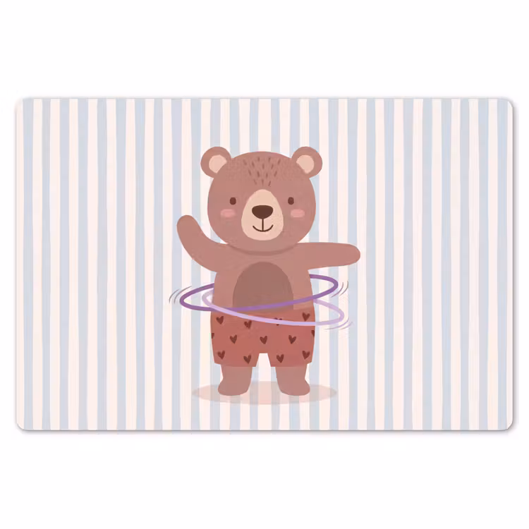 Tischset - 6 Stück - Bär – Reifen – Kinderzimmer – Illustration – Braun — 6