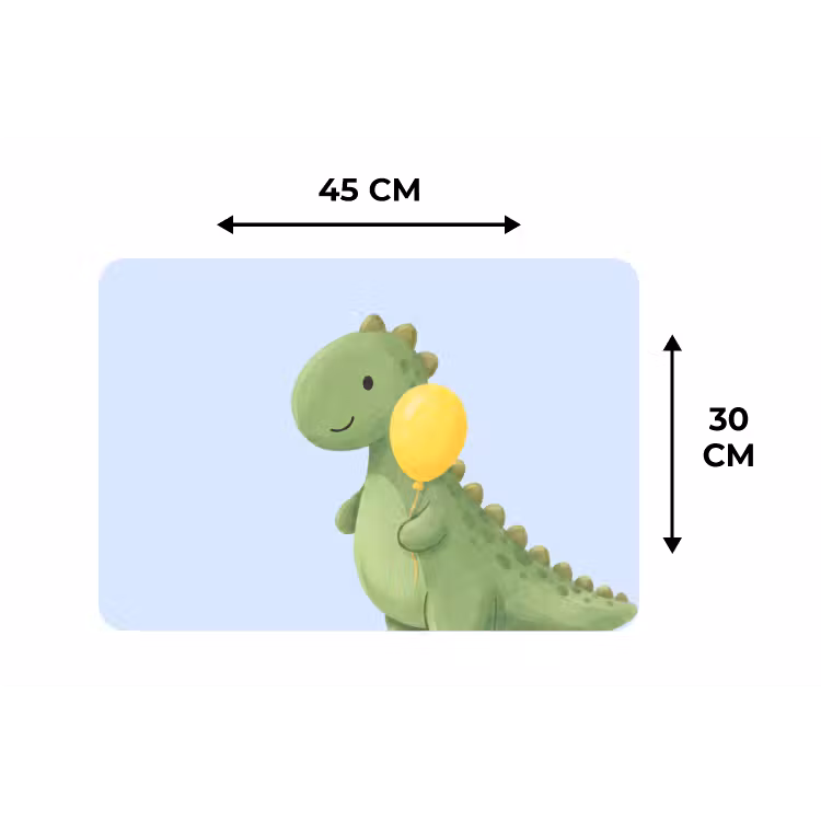 Tischset - 6 Stück - Dinosaurier – Luftballon – Kinderzimmer – Illustration – Grün — 3