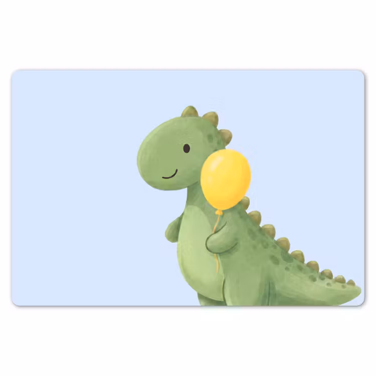 Tischset - 6 Stück - Dinosaurier – Luftballon – Kinderzimmer – Illustration – Grün — 6