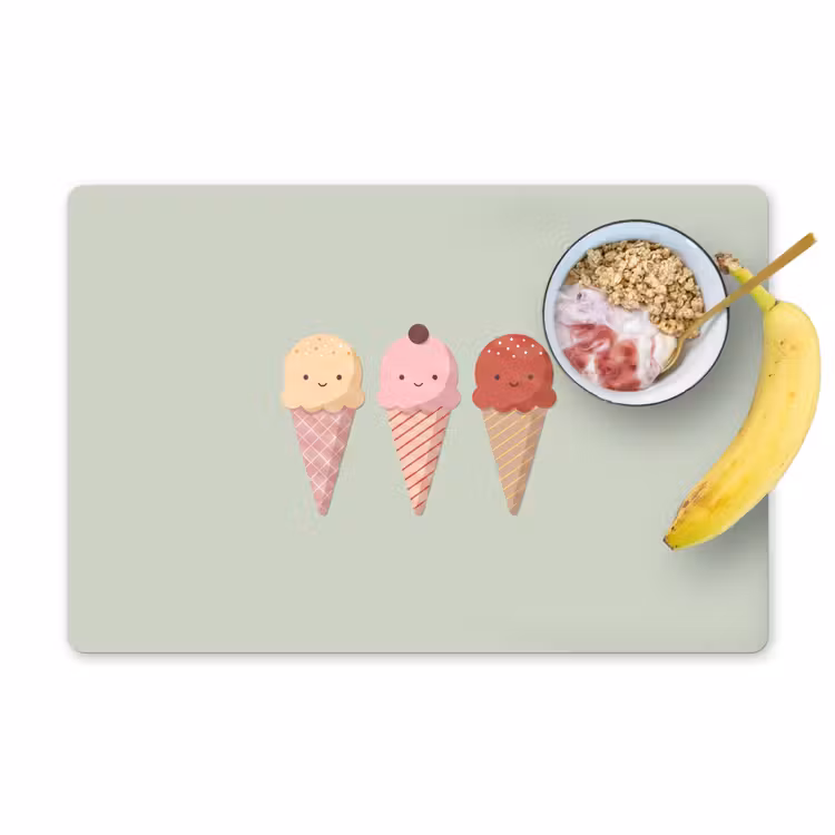 Tischset - 6 Stück - Eis – Eistüten – Essen – Illustration – Fröhlich — 1