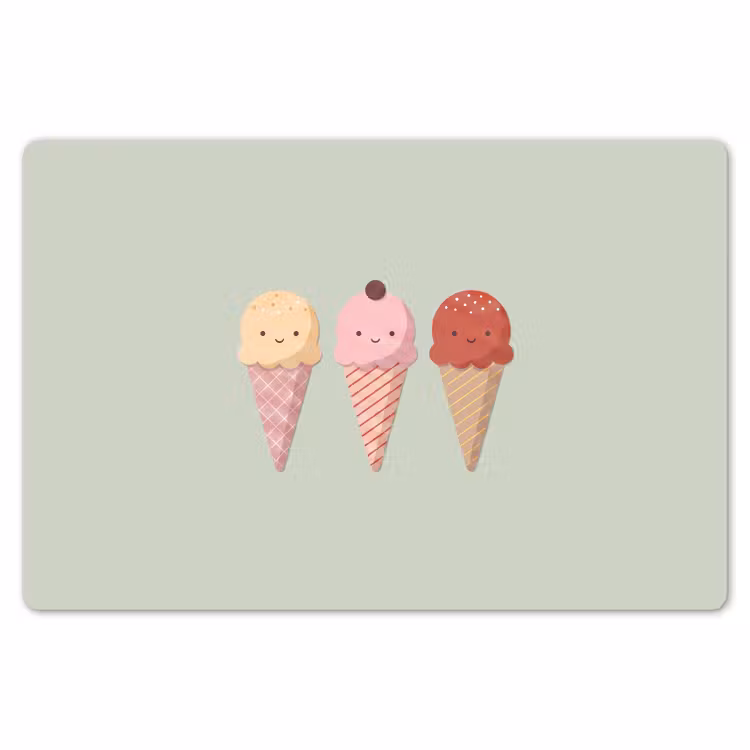 Tischset - 6 Stück - Eis – Eistüten – Essen – Illustration – Fröhlich — 6