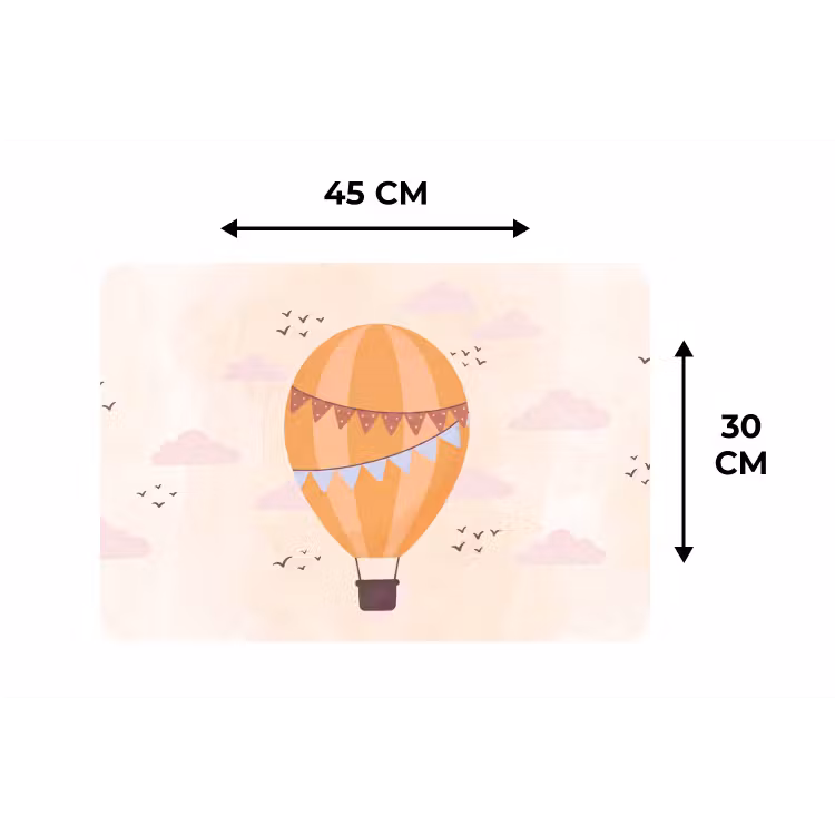 Tischset - 6 Stück - Heißluftballon – Girlanden – Abenteuer – Illustration – Orange — 3