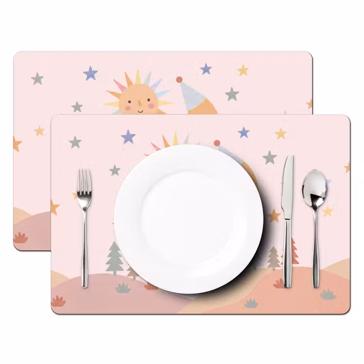 Tischset - 6 Stück - Sonne – Mond – Sterne – Kinderzimmer – Pastell — 2