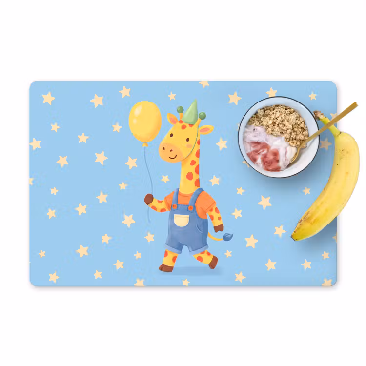 Tischset - 6 Stück - Tiere – Giraffe – Luftballon – Party – Kinderzimmer — 1