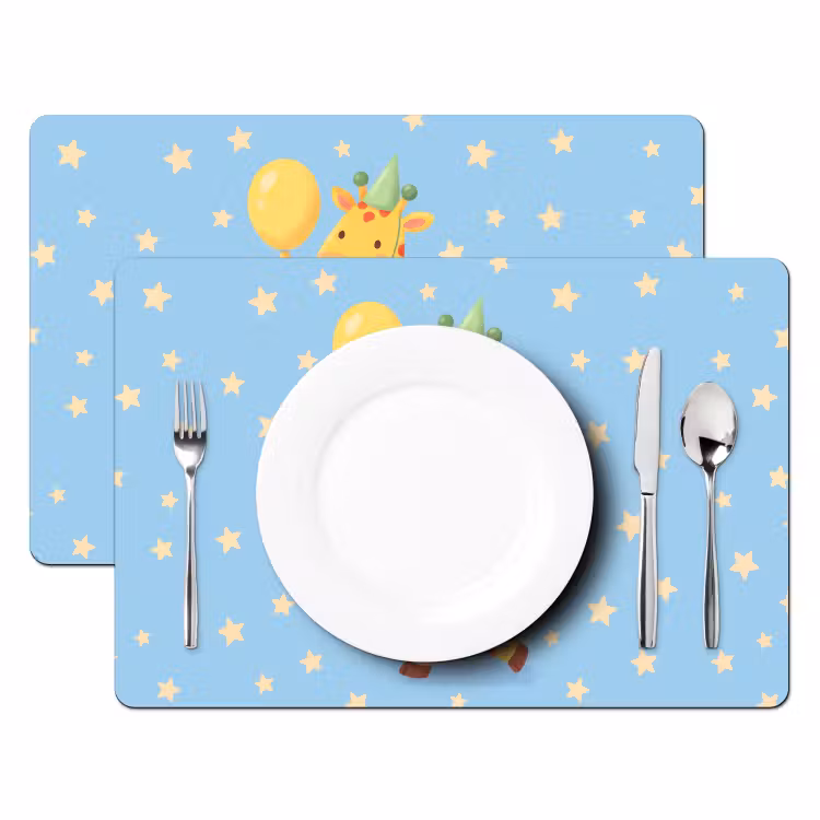 Tischset - 6 Stück - Tiere – Giraffe – Luftballon – Party – Kinderzimmer — 2