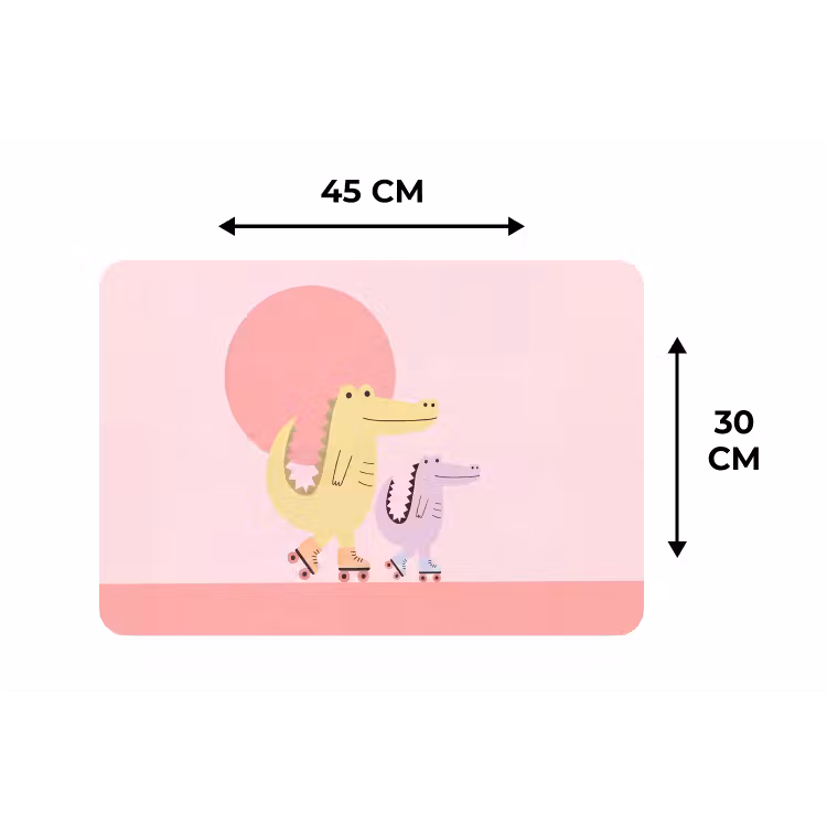 Tischset - 6 Stück - Tiere – Skaten – Illustration – Verspielt – Rosa — 3