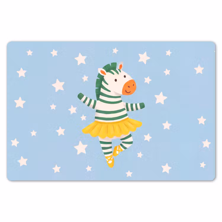 Tischset - 6 Stück - Tiere – Tanz – Illustration – Kinderzimmer – Sterne — 6