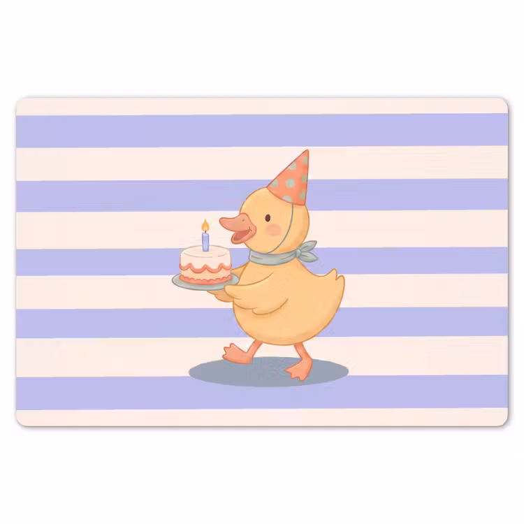 Tischset - 6 Stück - Vogel – Fest – Torte – Kinder – Illustration — 6