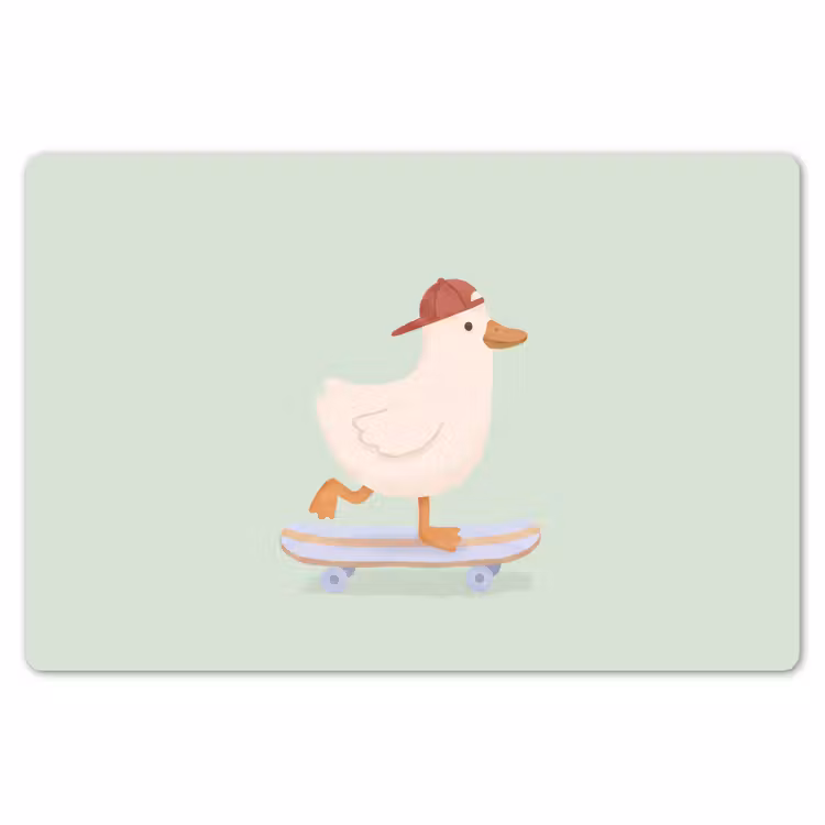 Tischset - 6 Stück - Vogel – Skateboard – Tiere – Cartoon – Verspielt — 6