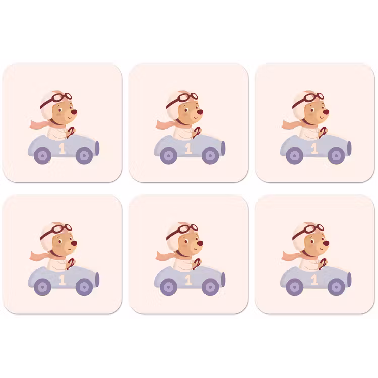 Untersetzer - Bär – Auto – Kinderzimmer – Cartoon – Verspielt — 1