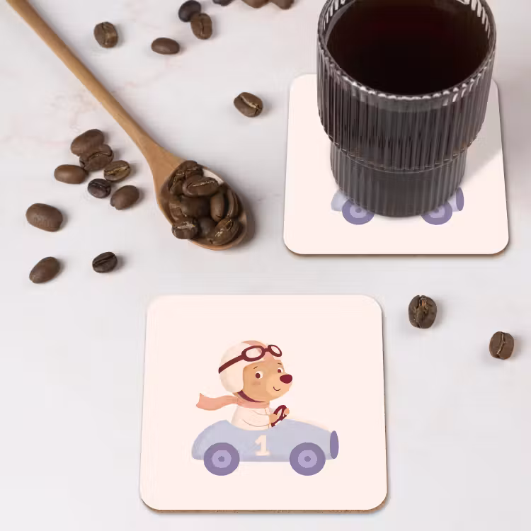 Untersetzer - Bär – Auto – Kinderzimmer – Cartoon – Verspielt — 4