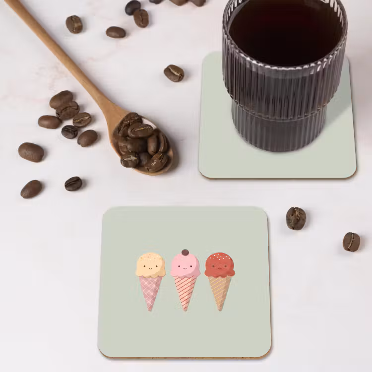 Untersetzer - Eis – Eistüten – Essen – Illustration – Fröhlich — 4