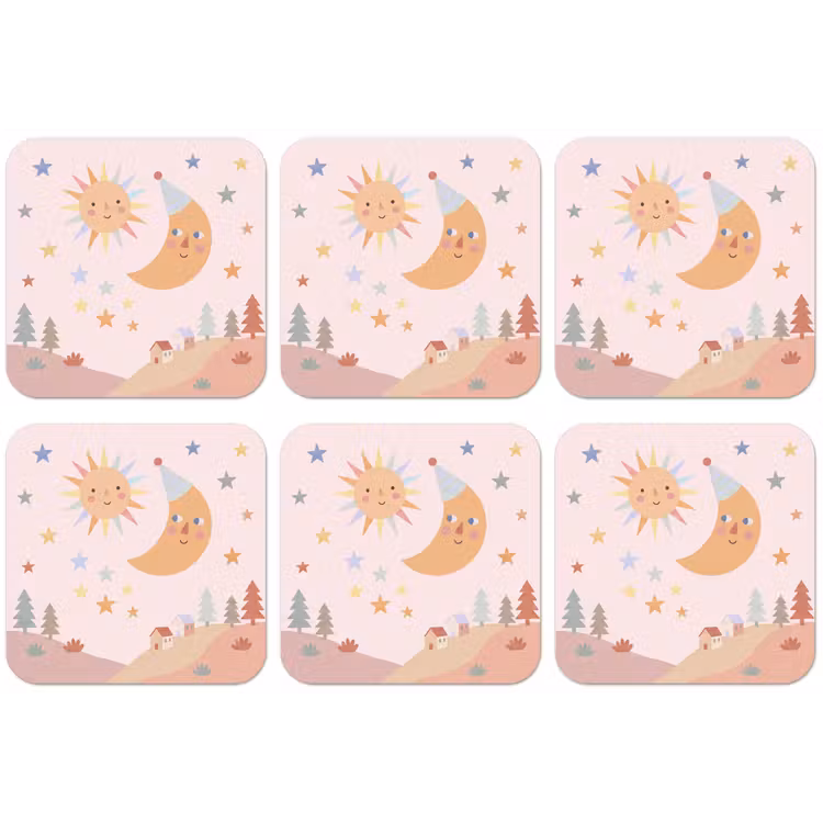 Untersetzer - Sonne – Mond – Sterne – Kinderzimmer – Pastell — 1