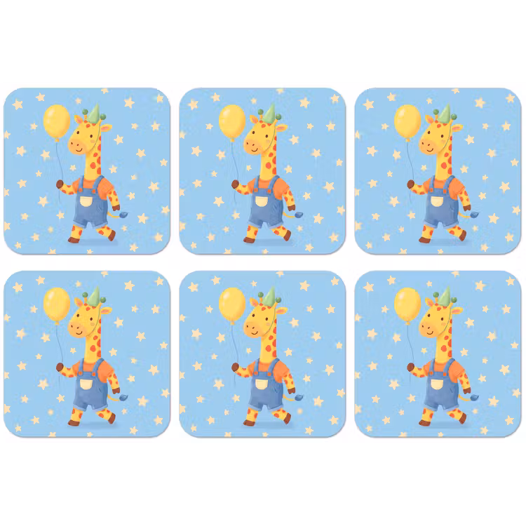 Untersetzer - Tiere – Giraffe – Luftballon – Party – Kinderzimmer — 1