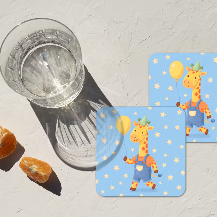 Untersetzer - Tiere – Giraffe – Luftballon – Party – Kinderzimmer — 2