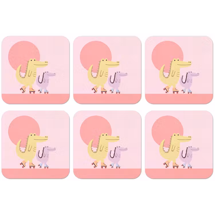 Untersetzer - Tiere – Skaten – Illustration – Verspielt – Rosa — 1