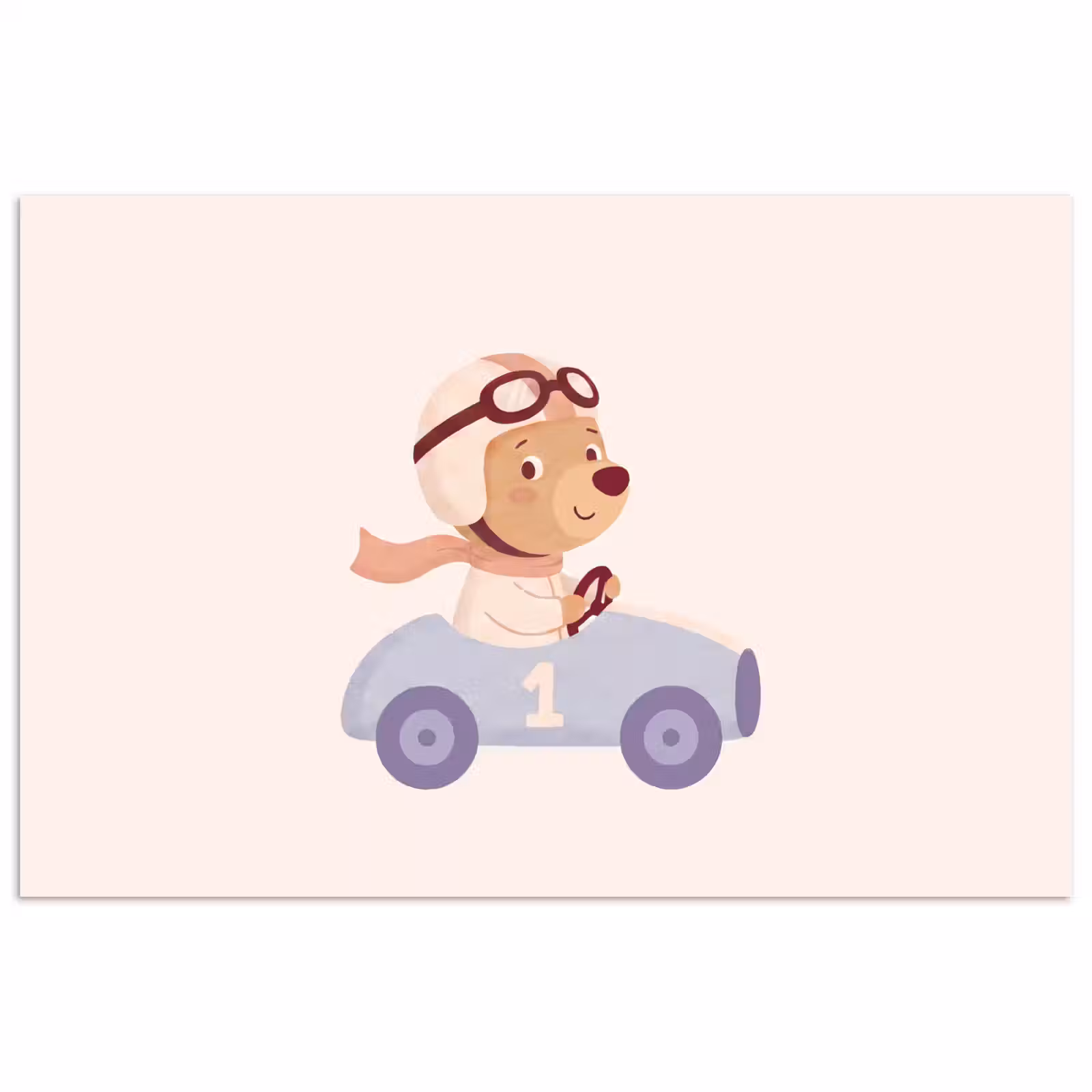 Poster - Bär – Auto – Kinderzimmer – Cartoon – Verspielt — 1