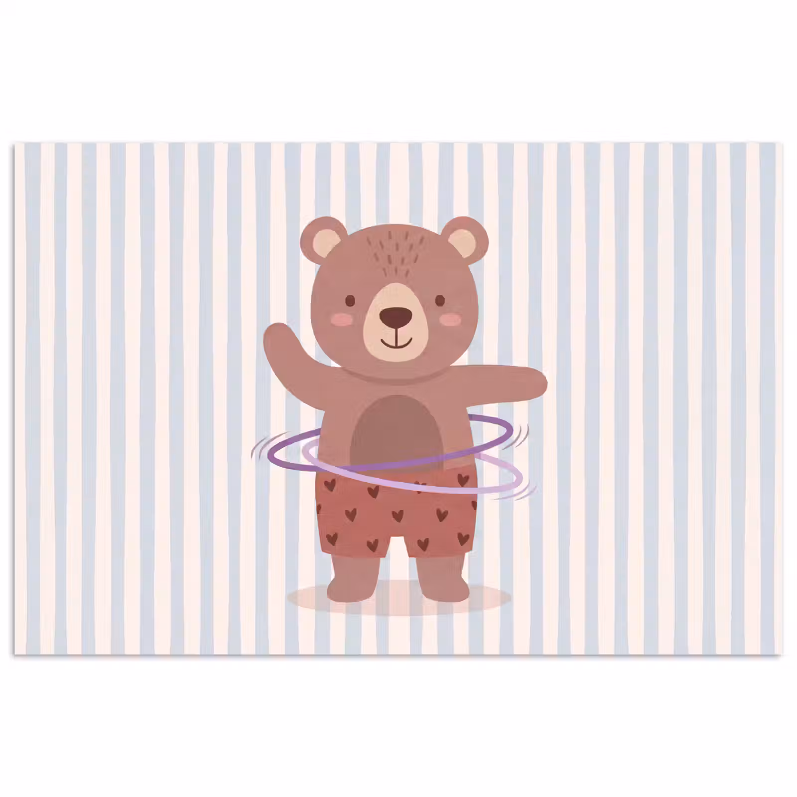 Poster - Bär – Reifen – Kinderzimmer – Illustration – Braun — 1