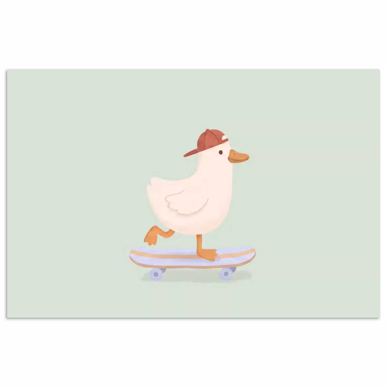 Poster - Vogel – Skateboard – Tiere – Cartoon – Verspielt — 1