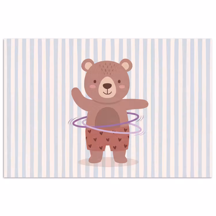 Poster - Bär – Reifen – Kinderzimmer – Illustration – Braun — 1