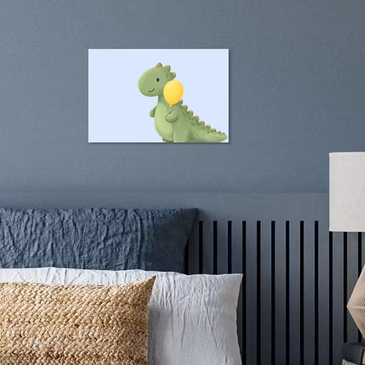 Poster - Dinosaurier – Luftballon – Kinderzimmer – Illustration – Grün — 3