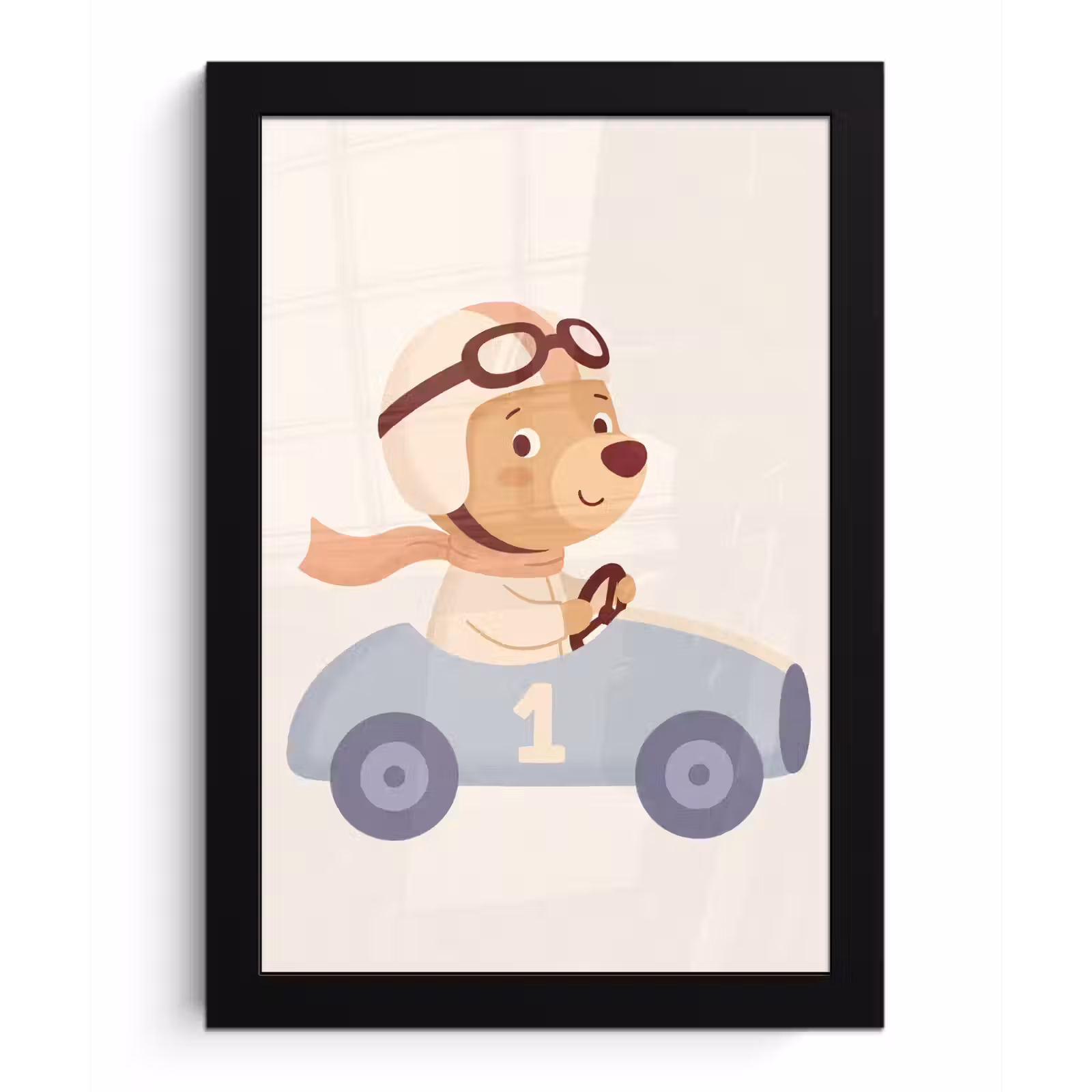 Bilder mit Rahmen - Bär – Auto – Kinderzimmer – Cartoon – Verspielt — 1