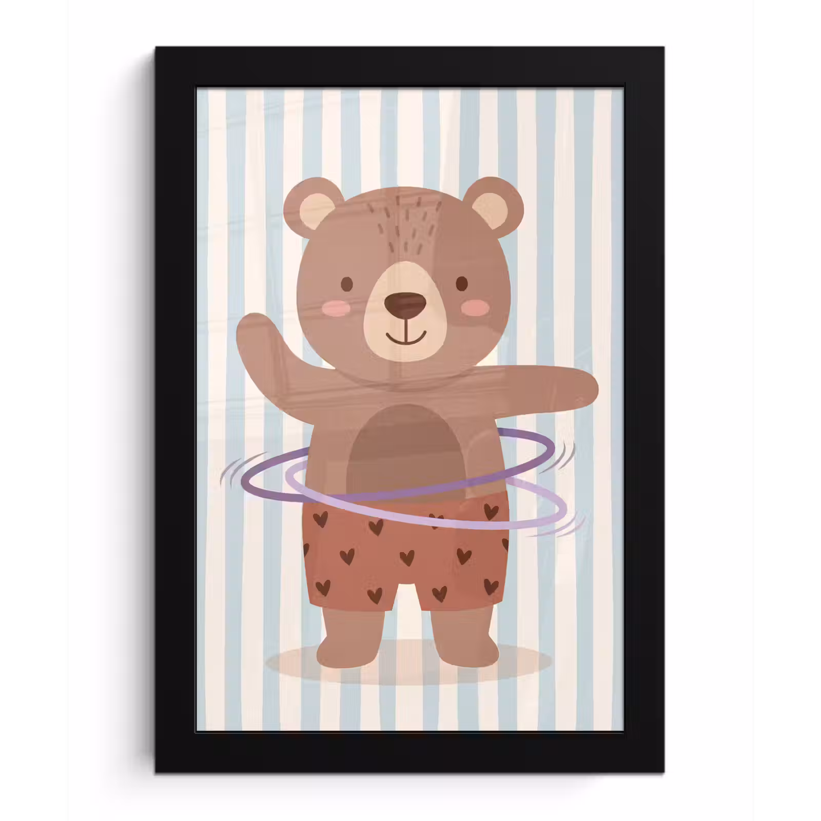 Bilder mit Rahmen - Bär – Reifen – Kinderzimmer – Illustration – Braun — 1