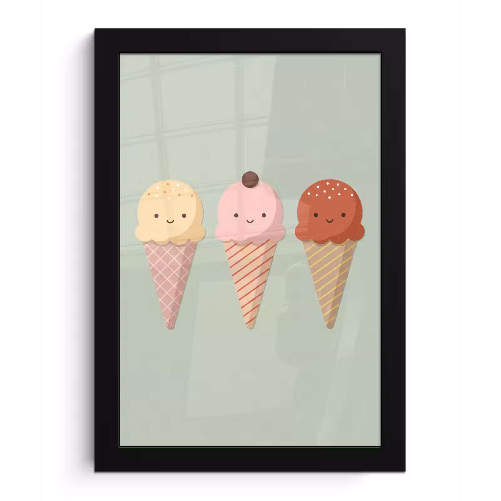 Bilder mit Rahmen - Eis – Eistüten – Essen – Illustration – Fröhlich — 1