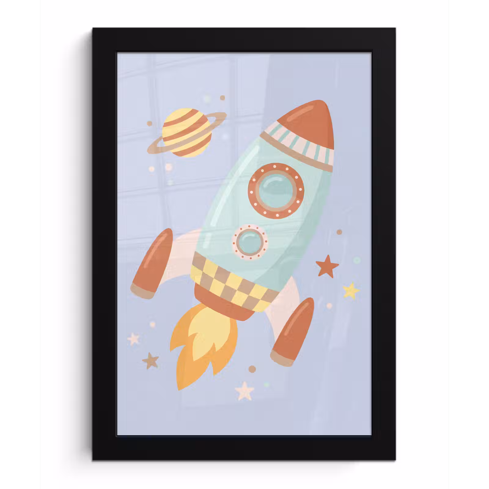Bilder mit Rahmen - Rakete – Weltraum – Planet – Illustration — 1