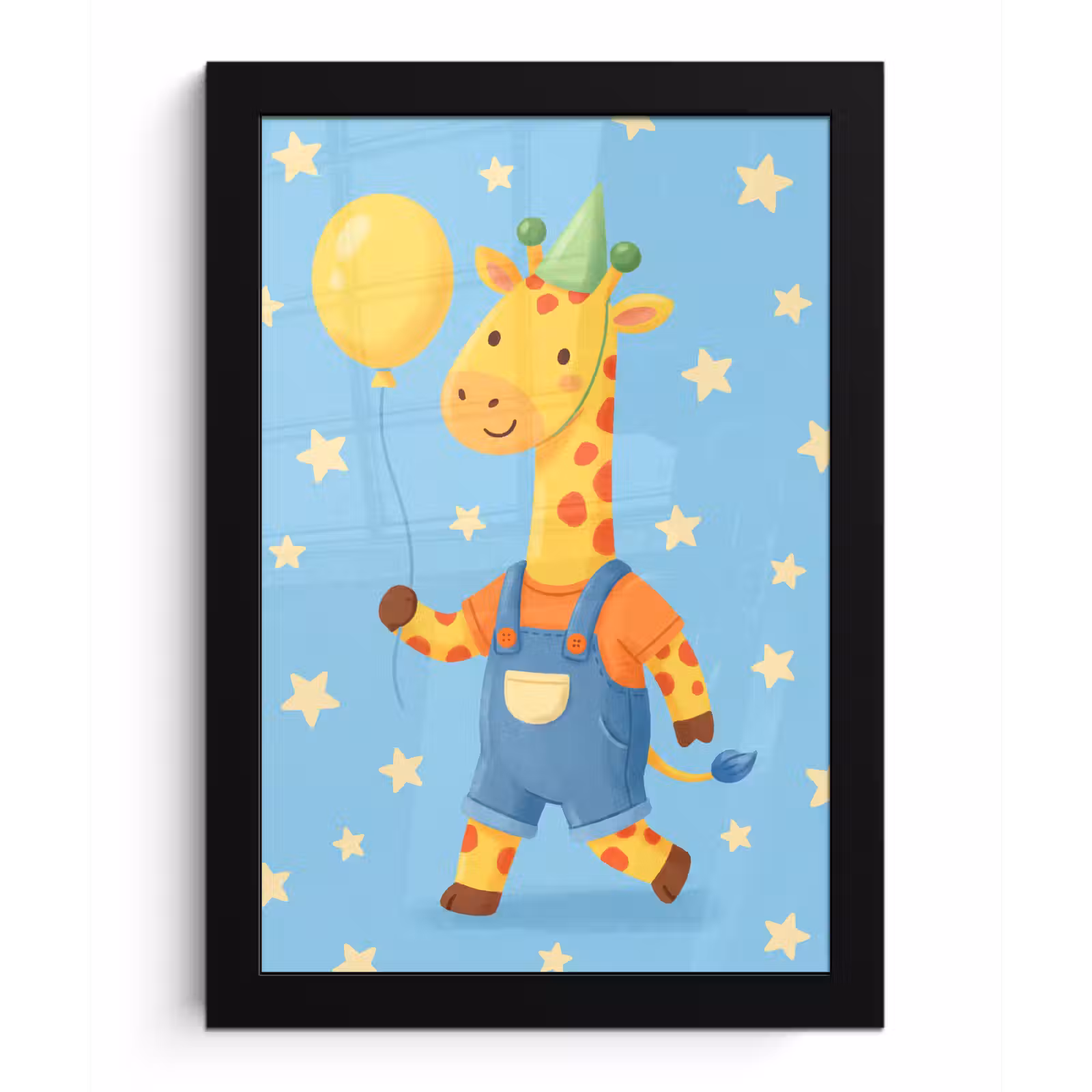 Bilder mit Rahmen - Tiere – Giraffe – Luftballon – Party – Kinderzimmer — 1