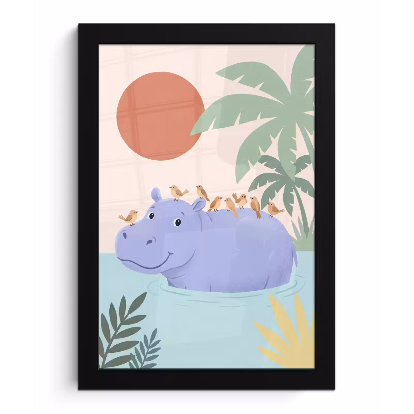 Bilder mit Rahmen - Tiere – Vogel – Wasser – Natur – Illustration — 1