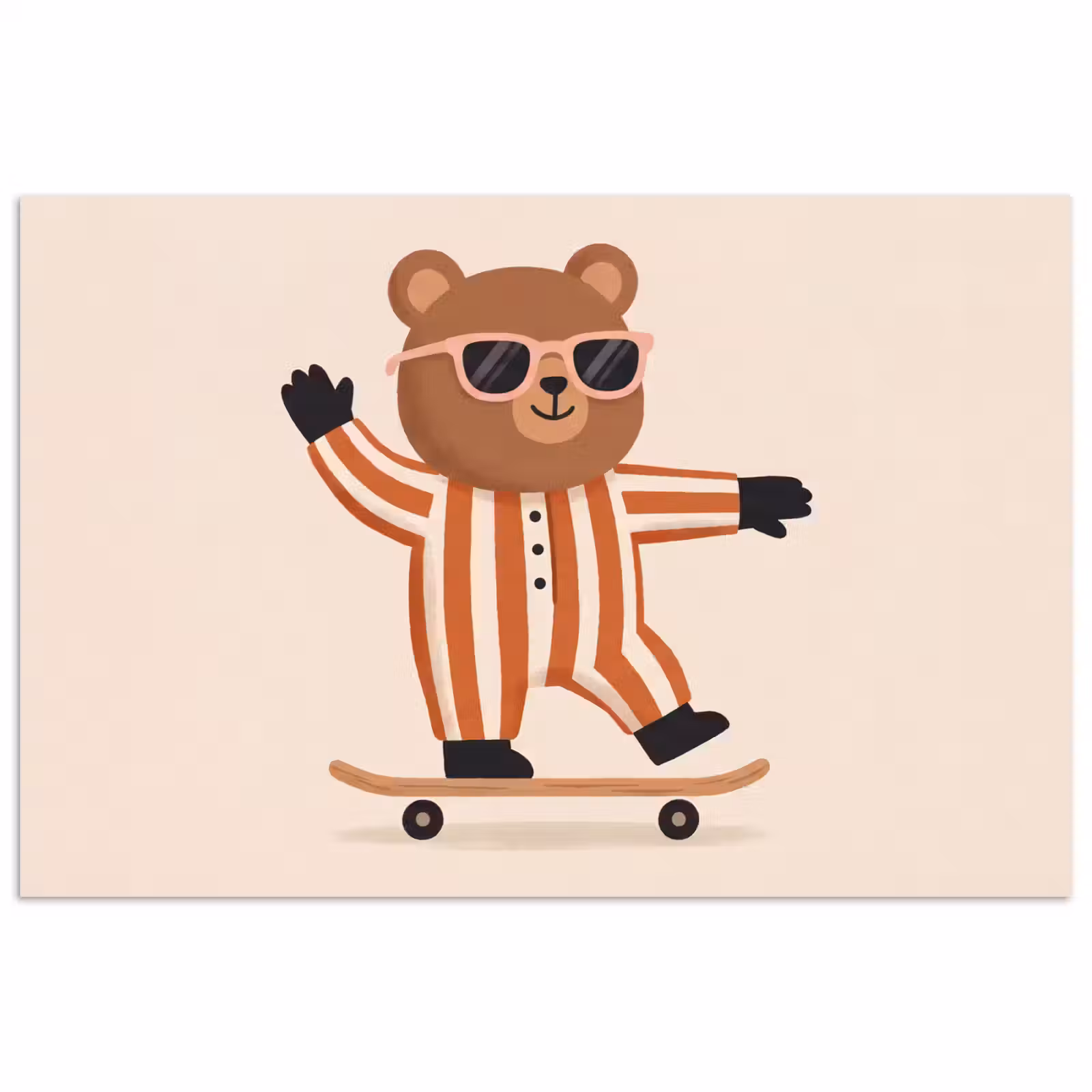Poster - Tiere – Skateboard – Spiel – Zeichentrick – Rosa — 1