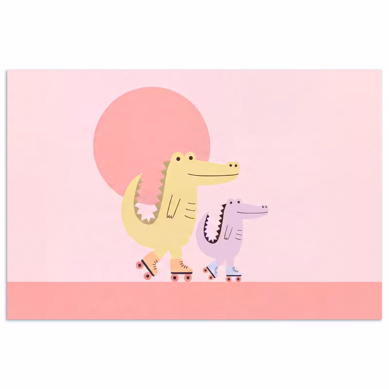 Poster - Tiere – Skaten – Illustration – Verspielt – Rosa — 1