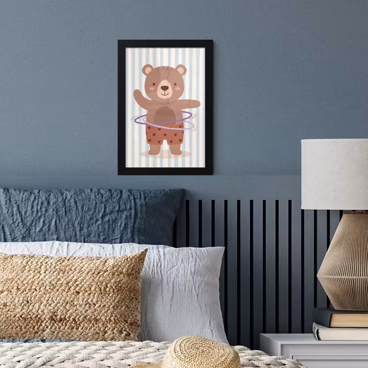 Bilder mit Rahmen - Bär – Reifen – Kinderzimmer – Illustration – Braun — 3