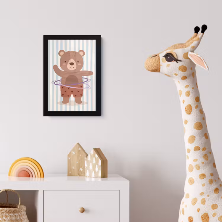 Bilder mit Rahmen - Bär – Reifen – Kinderzimmer – Illustration – Braun — 5