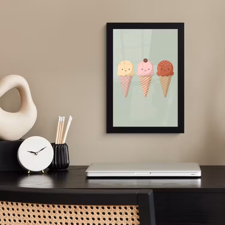 Bilder mit Rahmen - Eis – Eistüten – Essen – Illustration – Fröhlich — 2
