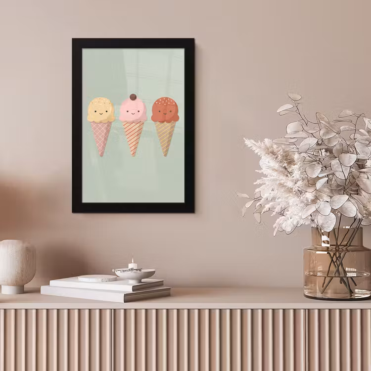 Bilder mit Rahmen - Eis – Eistüten – Essen – Illustration – Fröhlich — 4