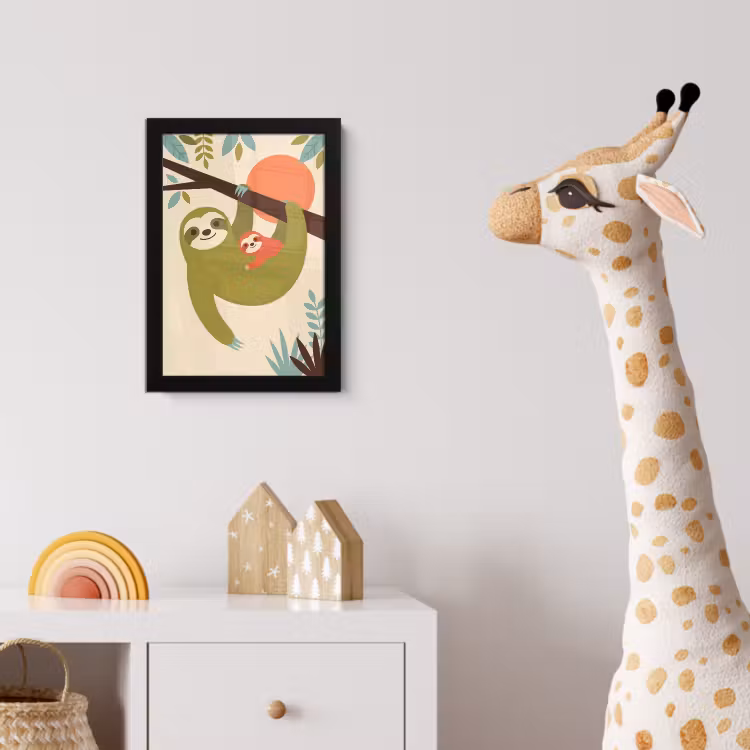 Bilder mit Rahmen - Tiere – Mutter – Baby – Natur – Grün — 5