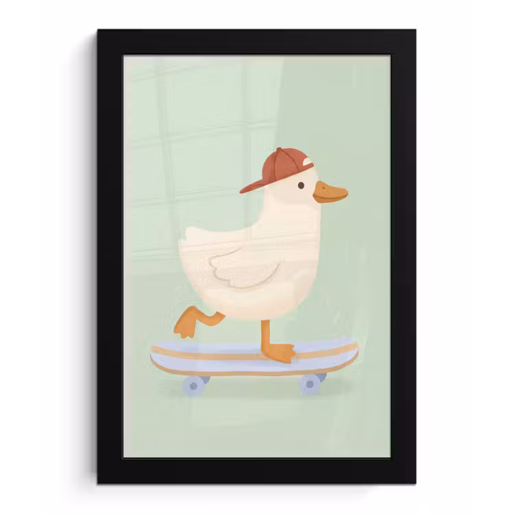 Bilder mit Rahmen - Vogel – Skateboard – Tiere – Cartoon – Verspielt — 1