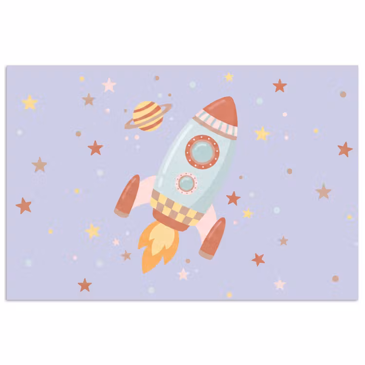 Poster - Rakete – Weltraum – Planet – Illustration — 1