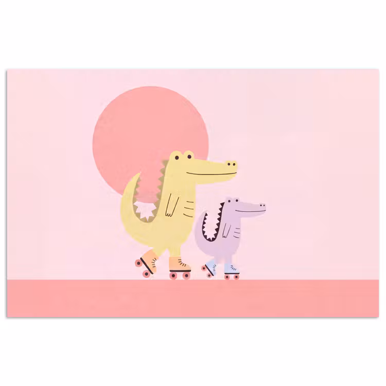 Poster - Tiere – Skaten – Illustration – Verspielt – Rosa — 1