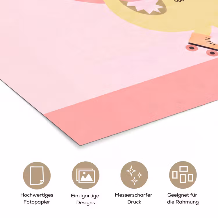 Poster - Tiere – Skaten – Illustration – Verspielt – Rosa — 5