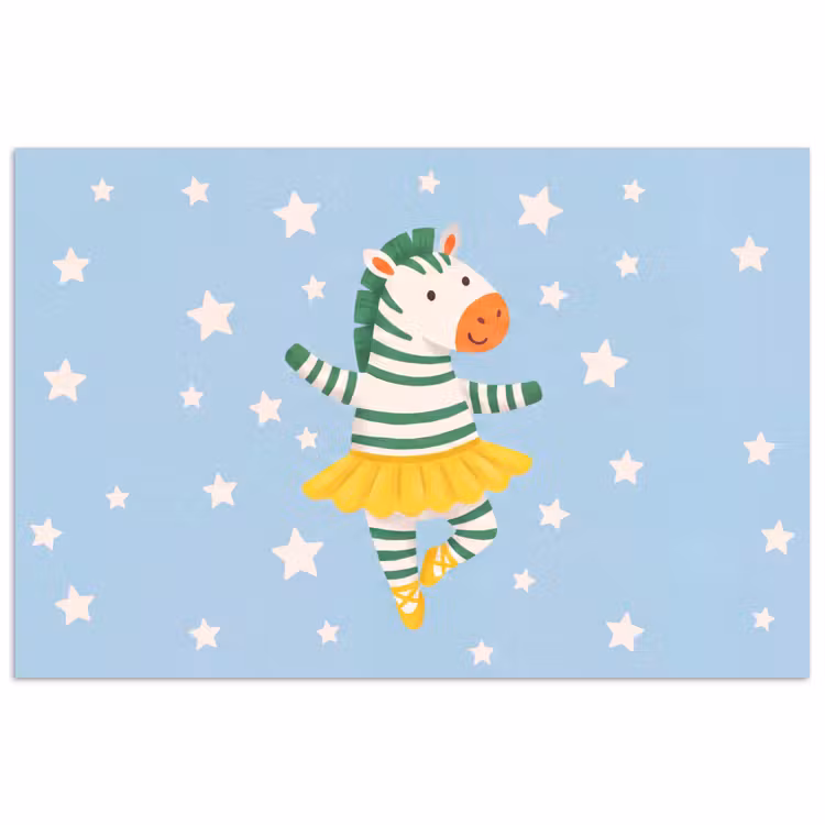 Poster - Tiere – Tanz – Illustration – Kinderzimmer – Sterne — 1