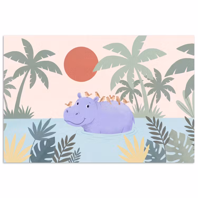 Poster - Tiere – Vogel – Wasser – Natur – Illustration — 1