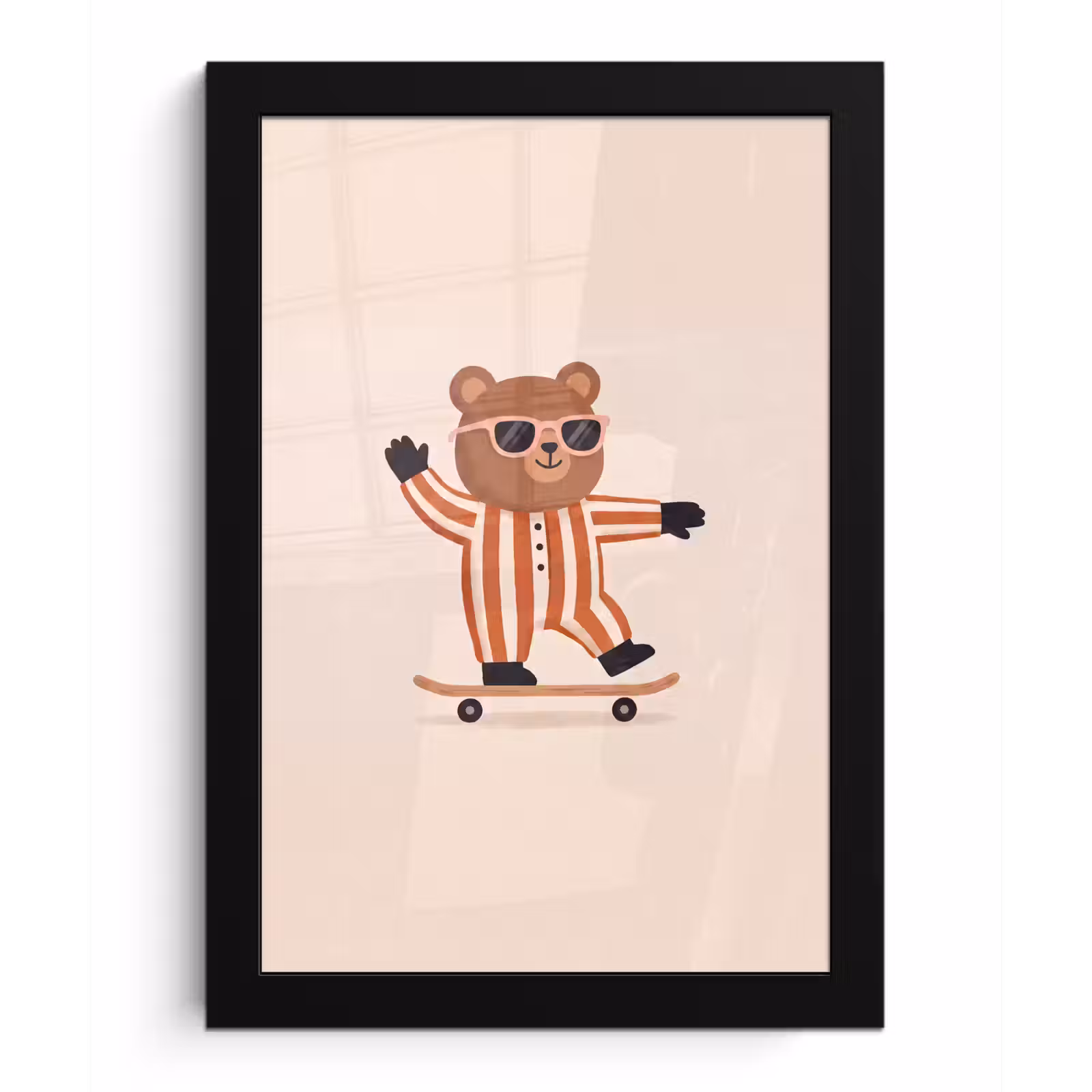 Bilder mit Rahmen - Tiere – Skateboard – Spiel – Zeichentrick – Rosa — 1