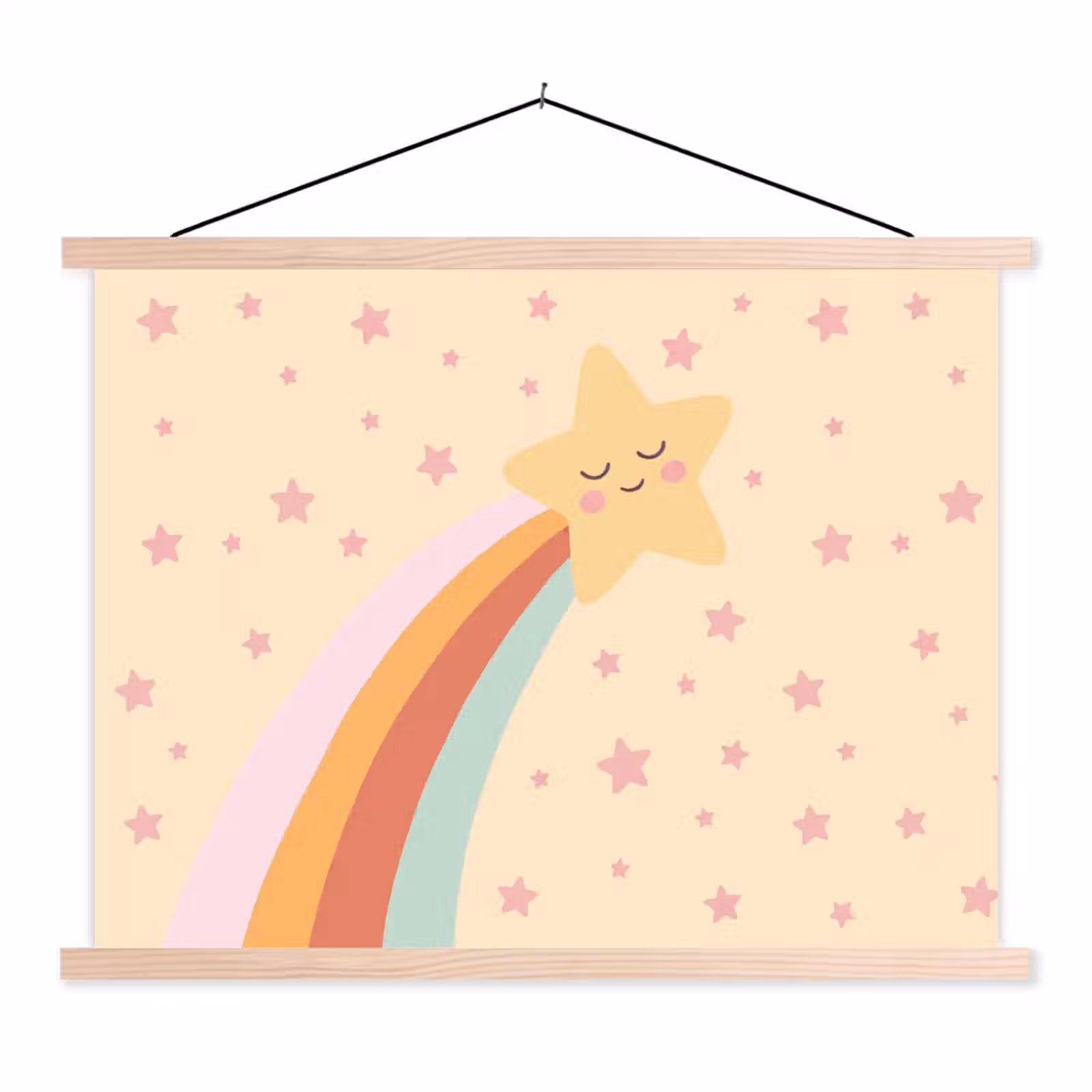 Stoffbild - Stern – Regenbogen – Nacht – Illustration – Pastell — 1