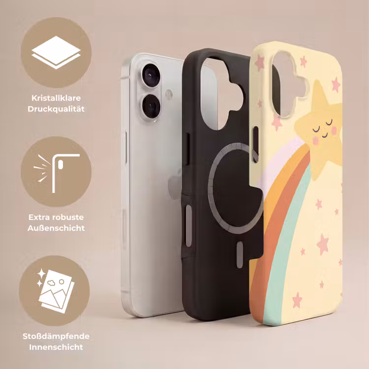 Handyhülle Toughcase - Stern – Regenbogen – Nacht – Illustration – Pastell — 3